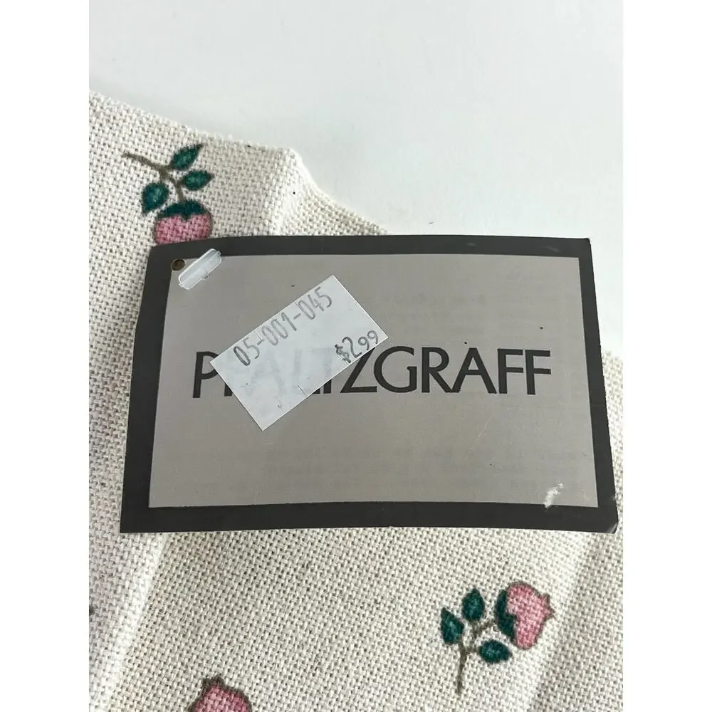 NWT PFALTZGRAFF Set of 4 April Rose Cloth Napkins Fringe 90s USA NOS